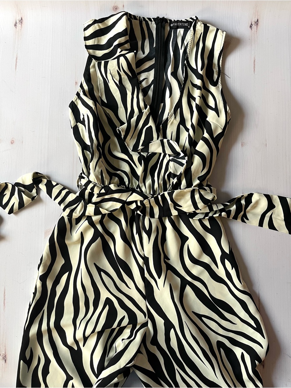 Black & off white/Cream Zebra Print jumpsuit - Picture 3 of 8